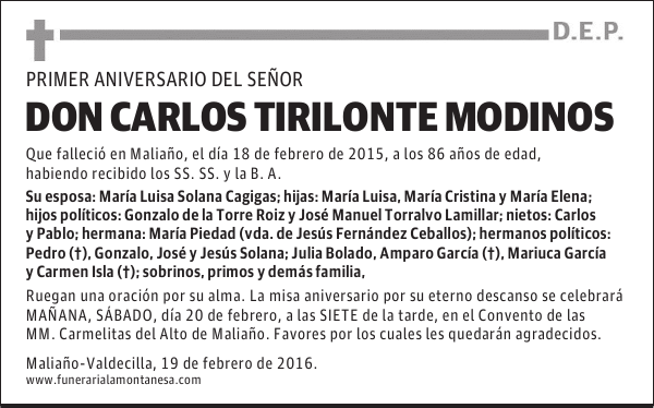 DON CARLOS TIRILONTE MODINOS