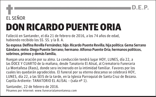 DON RICARDO PUENTE ORIA