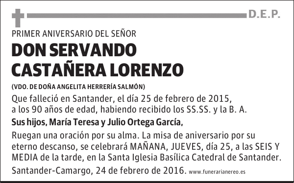 DON SERVANDO CASTAÑERA LORENZO