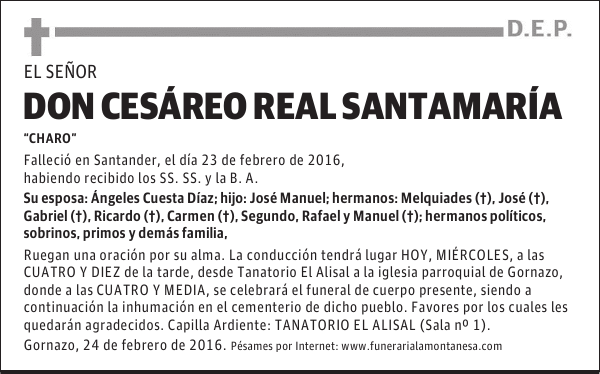 Don Cesáreo Real Santamaría