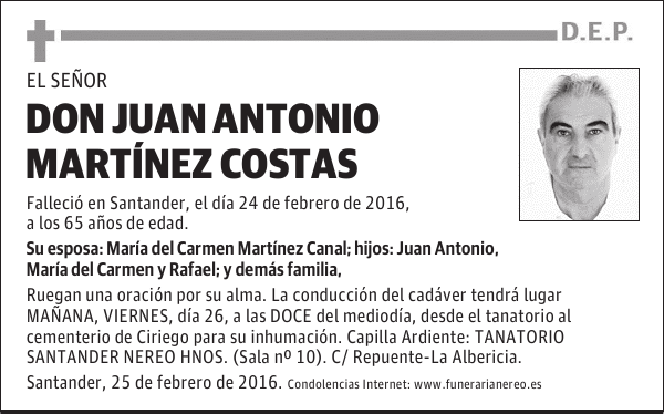 DON JUAN ANTONIO MARTÍNEZ COSTAS