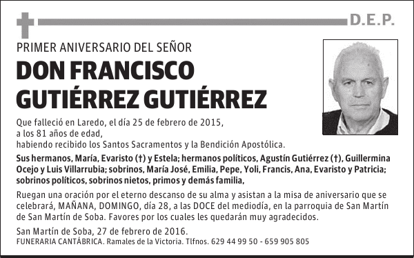 D. FRANCISCO GUTIÉRREZ GUTIÉRREZ