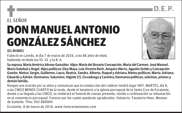 DON MANUEL ANTONIO GONZÁLEZ SÁNCHEZ