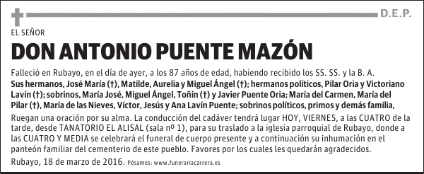 DON ANTONIO PUENTE MAZON