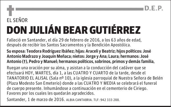 DON JULIÁN BEAR GUTIÉRREZ