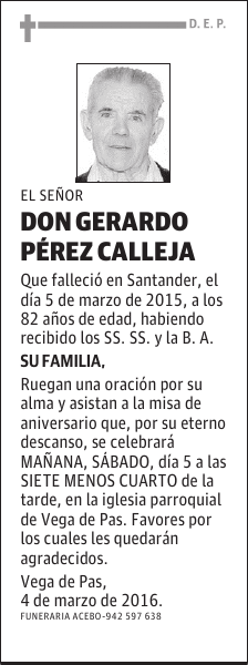 D. Gerardo Pérez Calleja