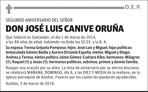 DON JOSÉ LUIS CANIVE GRUÑA