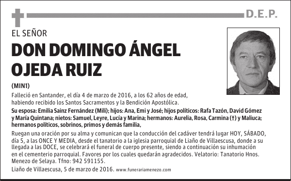 DON DOMINGO ANGEL OJEDA RUIZ