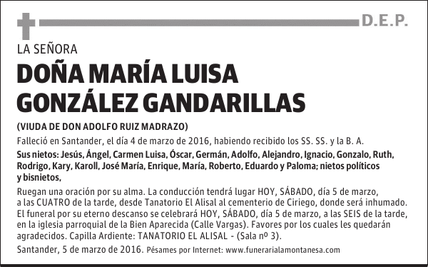Doña María Luisa González Gandarillas