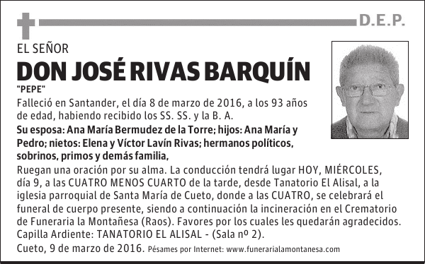 Don José Rivas Barquín