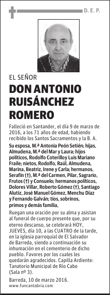 Don Antonio Ruisánchez Romero