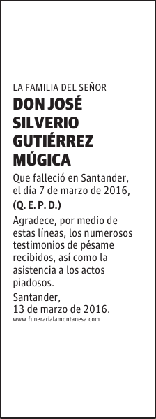 Don José Silverio Gutiérrez Mugica