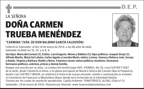 Doña Carmen Trueba Menéndez