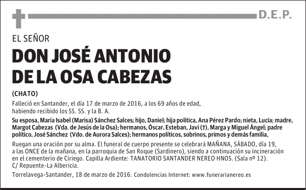 DON JOSÉ ANTONIO DE LA OSA CABEZAS