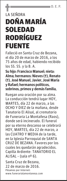 Doña María Soledad Rodríguez Fuente