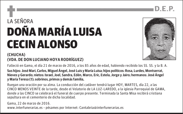 DOÑA MARÍA LUISA CECIN ALONSO