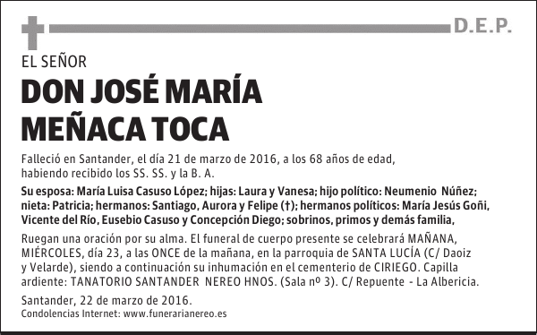DON JOSÉ MARÍA MEÑACA TOCA