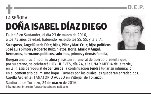 Dña. Isabel Díaz Diego