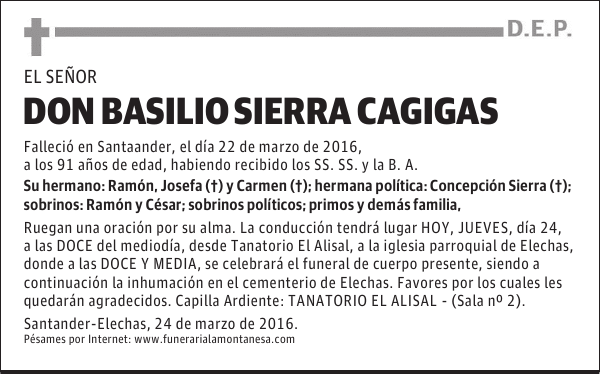 Don Basilio Sierra Cagígas