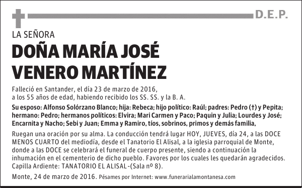 Doña María José Venero Martínez