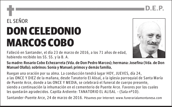 Don Celedonio Marcos Cobo