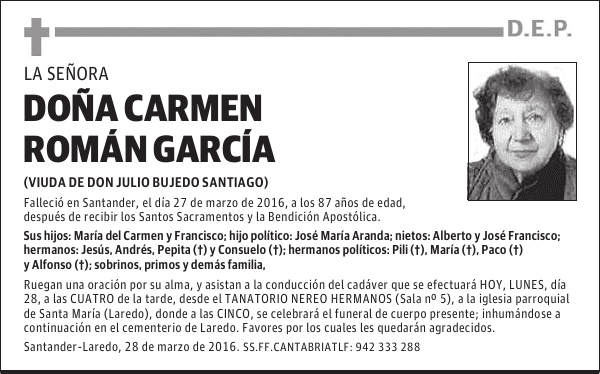 DOÑA CARMEN ROMÁN GARCÍA