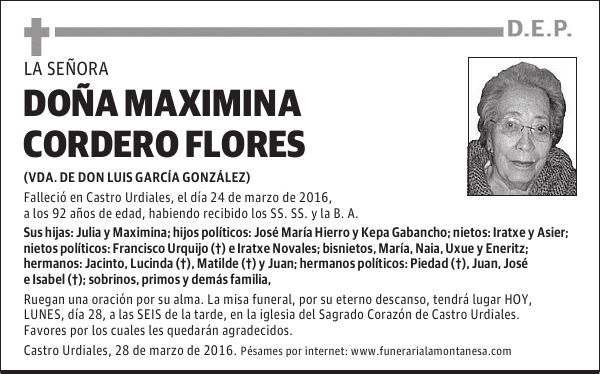 Doña Maximina Cordero Flores