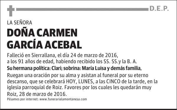 Doña Carmen García Acebal
