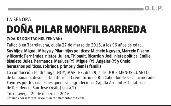 Doña Pilar Monfil Barreda