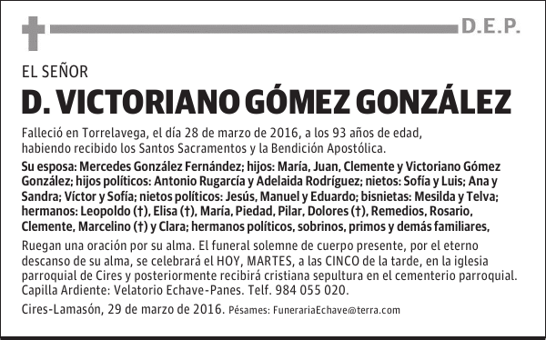 D. VICTORIANO GÓMEZ GONZÁLEZ