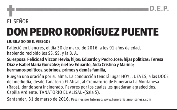 Don Pedro Rodríguez Puente