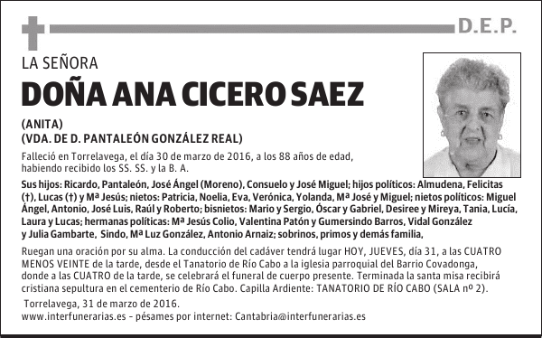 Dª. ANA CICERO SAEZ