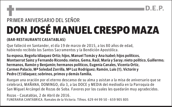 DON JOSÉ MANUEL CRESPO MAZA