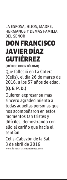 DON FRANCISCO JAVIER DÍAZ GUTIÉRREZ