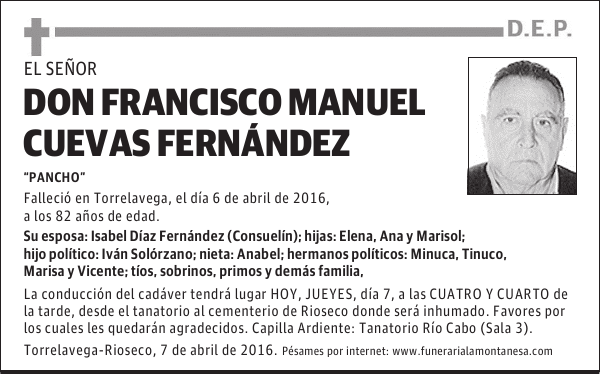 Don Francisco Manuel Cuevas Fernández