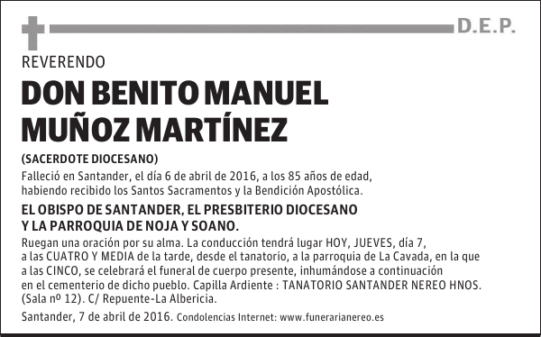 DON BENITO MANUEL MUÑOZ MARTINEZ