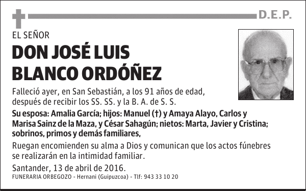 DON JOSÉ LUIS BLANCO ORDÓÑEZ