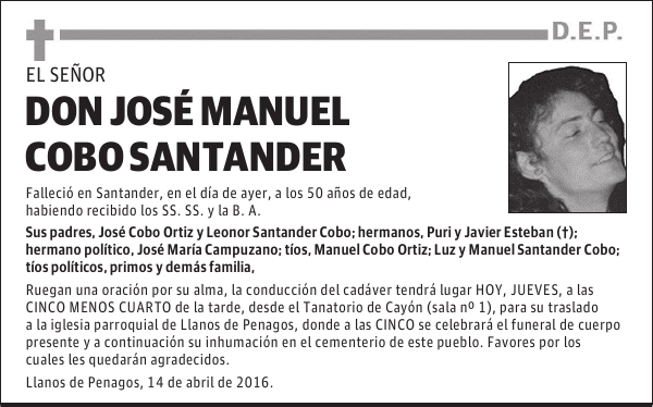 DON JOSÉ MANUEL COBO SANTANDER