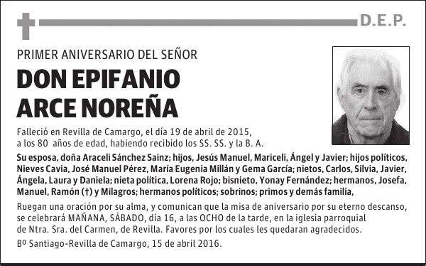 DON EPIFANIO ARCE NOREÑA