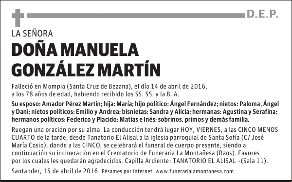 Doña Manuela González Martín