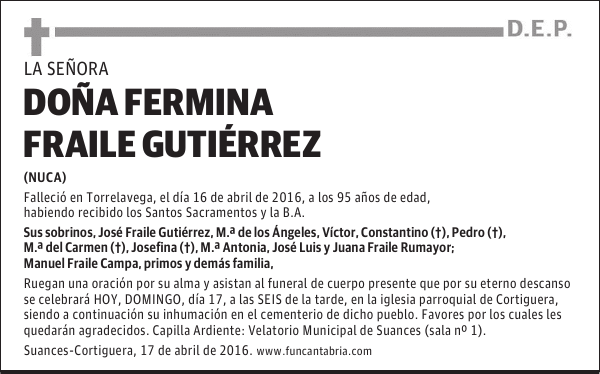 Doña Fermina Fraile Gutiérrez