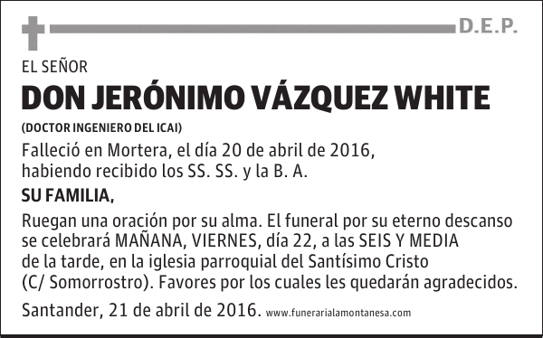 Don Jerónimo Vázquez White