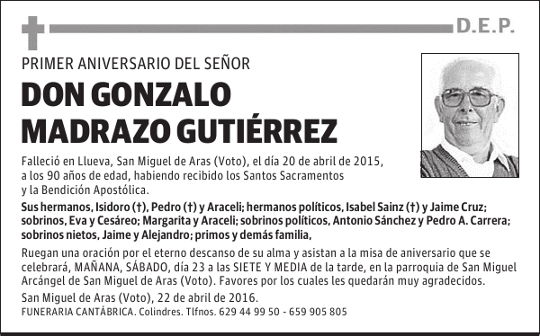 DON GONZALO MADRAZO GUTIÉRREZ