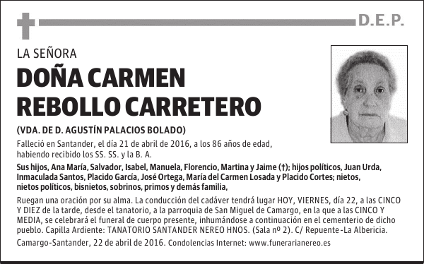 DOÑA CARMEN REBOLLO CARRETERO