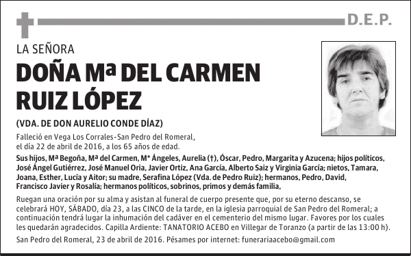 Dña. Ma del Carmen Ruiz