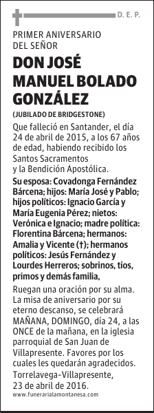 Don José Manuel Bolado González