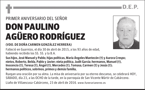 DON PAULINO AGÜERO RODRIGUEZ