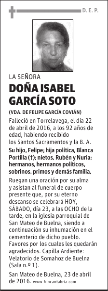 Doña Isabel García Soto