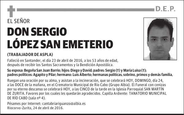 DON SERGIO LÓPEZ SAN EMETERIO