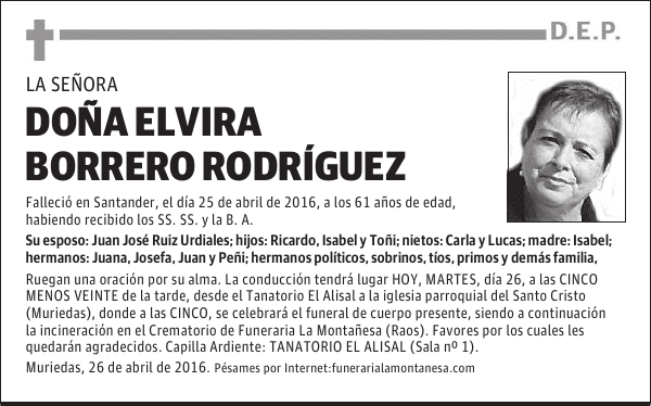 Doña Elvira Borrero Rodríguez